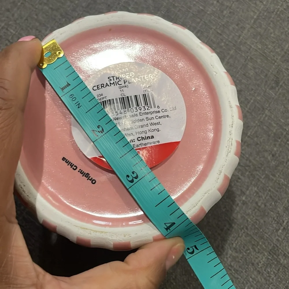 Pink and White Striped Ceramic Stiped Planter Set Target Playground Bullseye